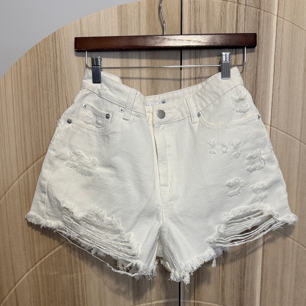 Bluivy White Distressed Jean Shorts